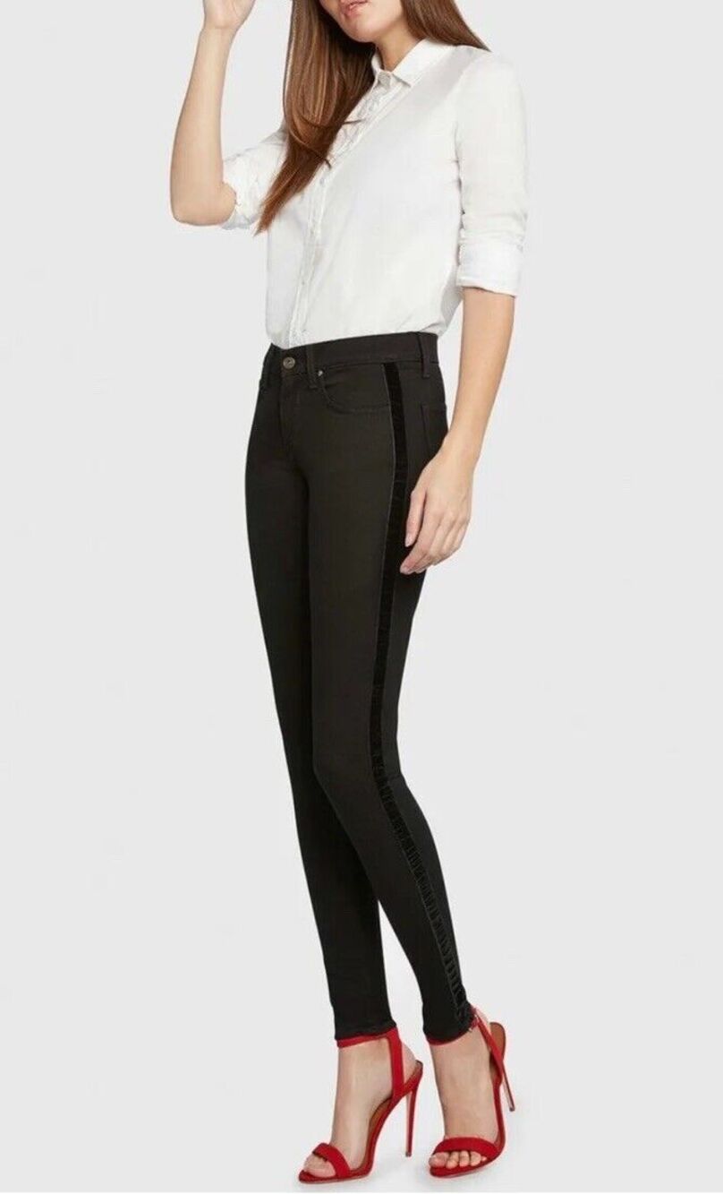 Principle Denim Innovators Dreamer Velvet Tuxedo Stripe Skinny Jean Sz 24 Women